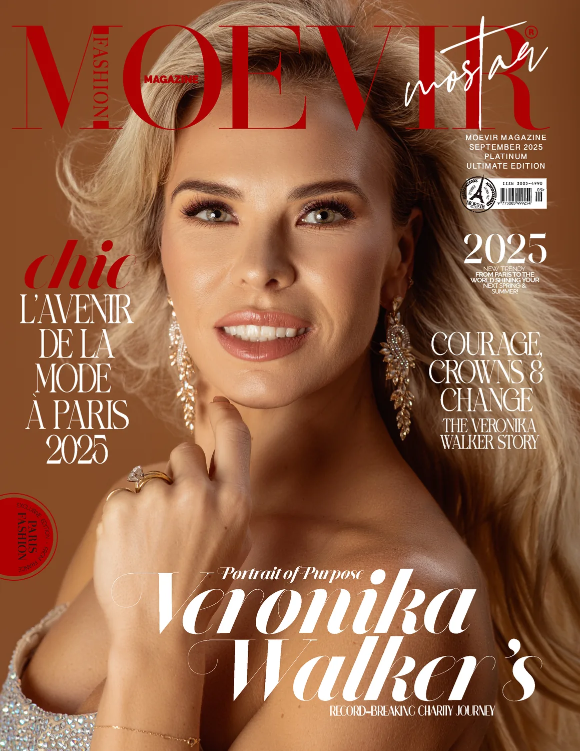 Moevir Magazine September 2025 cover: ‘Portrait of Purpose: Veronika Walker’s Story’, photographed by Dreams Factory Photography
